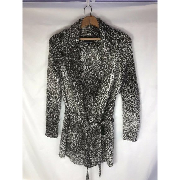 Cynthia Rowley longsleeve black white cardigan MED - Picture 2 of 8